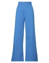 Merci .., Woman Jeans Azure Size 8 Cotton, Elastane In Blue