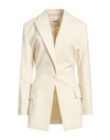 AERON AERON WOMAN BLAZER CREAM SIZE 10 POLYESTER, VISCOSE, ELASTANE