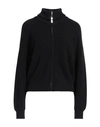 Vicolo Woman Cardigan Midnight Blue Size Onesize Viscose, Acrylic, Elastane In Black