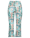 KANGRA KANGRA WOMAN PANTS SKY BLUE SIZE 6 COTTON, ELASTANE