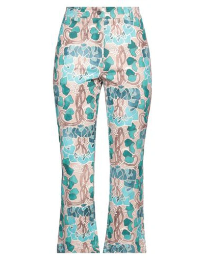 Kangra Woman Pants Sky Blue Size 6 Cotton, Elastane