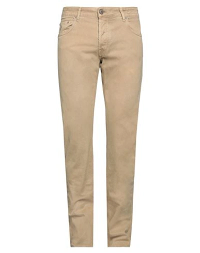 Hand Picked Man Pants Camel Size 38 Cotton In Beige