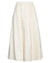 Jucca Woman Midi Skirt Cream Size 10 Cotton, Elastane In White