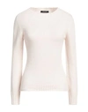 Aragona Woman Sweater Cream Size 6 Wool, Cashmere In White