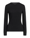 ARAGONA ARAGONA WOMAN SWEATER BLACK SIZE 10 WOOL, CASHMERE