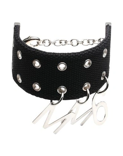 Mm6 Maison Margiela Woman Bracelet Black Size L Textile Fibers, Metal
