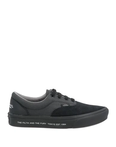 Vans Woman Sneakers Black Size 7 Soft Leather, Textile Fibers
