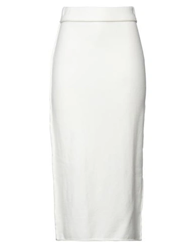 Rus Woman Midi Skirt Off White Size L Merino Wool, Polyamide, Elastane