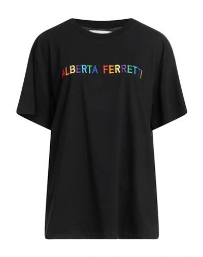 Alberta Ferretti Woman T-shirt Black Size Xxl Cotton