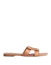 ROGER VIVIER ROGER VIVIER WOMAN SANDALS CAMEL SIZE 11 SOFT LEATHER