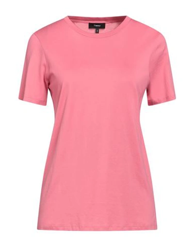 Theory Woman T-shirt Magenta Size S Cotton