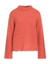 Attic And Barn Woman Sweater Coral Size L Mohair Wool, Alpaca Wool, Polyamide In Red