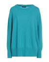 Aragona Woman Sweater Turquoise Size 10 Cashmere In Blue