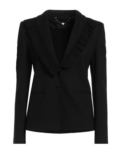 Twinset Woman Suit Jacket Black Size 6 Polyester, Wool, Elastane