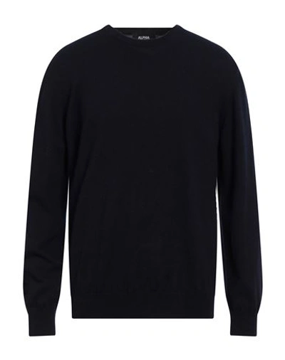 Alpha Studio Man Sweater Midnight Blue Size 44 Cashmere In Blue
