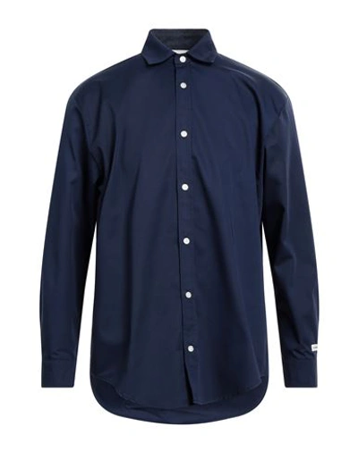 Drôle De Monsieur Man Shirt Midnight Blue Size Xs Polyester, Cotton