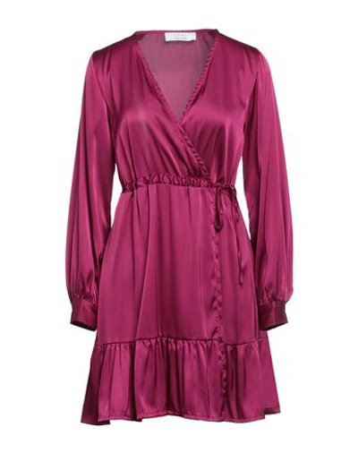 Kaos Woman Mini Dress Mauve Size S Polyester, Elastane In Purple