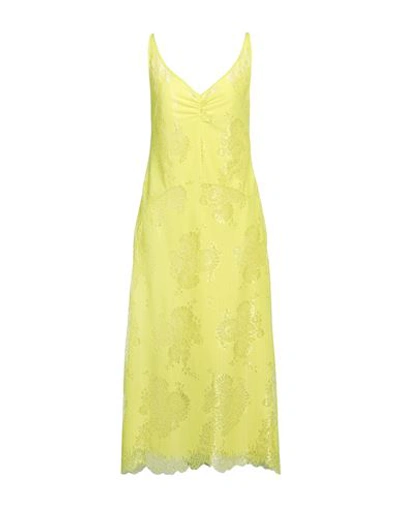 Anna Molinari Woman Midi Dress Yellow Size 10 Polyester