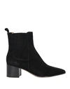 Pomme D'or Woman Ankle Boots Black Size 7 Leather, Elastic Fibres