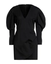 SUOLI SUOLI WOMAN MINI DRESS BLACK SIZE 6 VISCOSE, POLYESTER, ELASTANE