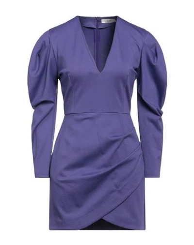 Suoli Woman Mini Dress Purple Size 8 Viscose, Polyester, Elastane