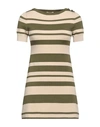 Vicolo Woman Mini Dress Military Green Size Onesize Viscose, Polyester In Green