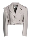 Mm6 Maison Margiela Woman Jacket Light Grey Size 6 Wool, Polyamide In Grey