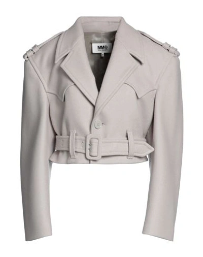 Mm6 Maison Margiela Woman Jacket Light Grey Size 0 Wool, Polyamide