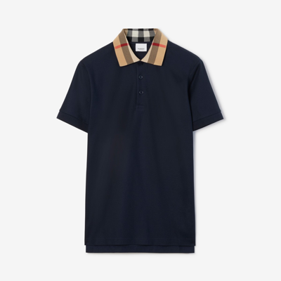 BURBERRY BURBERRY CHECK COLLAR COTTON POLO SHIRT