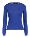 Aragona Woman Sweater Bright Blue Size 10 Merino Wool