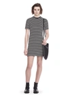 ALEXANDER WANG STRIPED VELOUR MOCK NECK MINI DRESS,4C27641