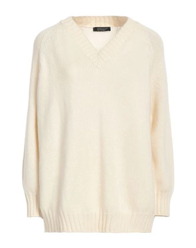 Aragona Woman Sweater Cream Size 10 Cashmere In White