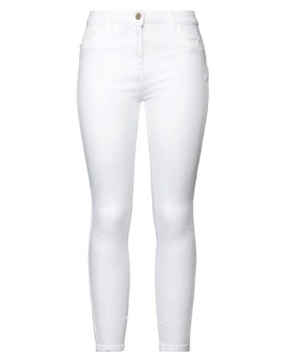 Elisabetta Franchi Jeans Woman Jeans White Size 31 Cotton, Elastomultiester, Elastane