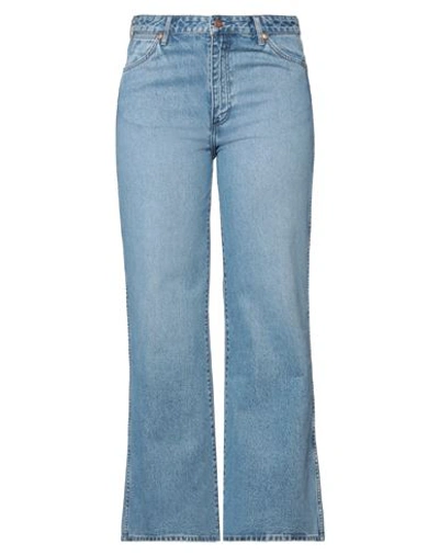 Wrangler Woman Denim Pants Blue Size 29w-32l Cotton