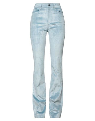 Guess Woman Pants Sky Blue Size 27 Cotton, Viscose, Elastane In Blue