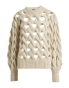 Isabel Marant Woman Sweater Beige Size 2 Mohair Wool, Polyamide