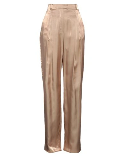 Agnona Woman Pants Camel Size 0 Viscose, Polyamide, Wool In Beige