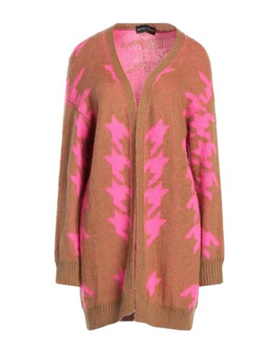 Vanessa Scott Woman Cardigan Camel Size M/l Acrylic, Polyamide, Wool, Mohair Wool In Beige