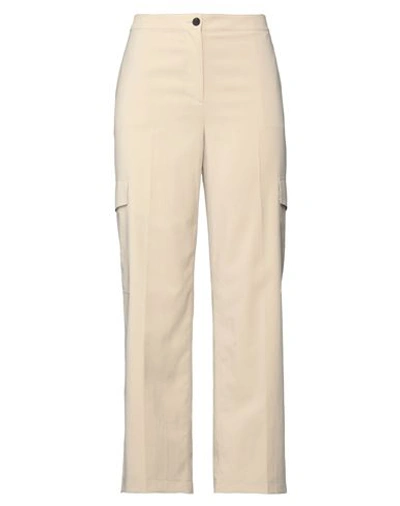 Theory Woman Pants Beige Size 12 Polyester In Beige