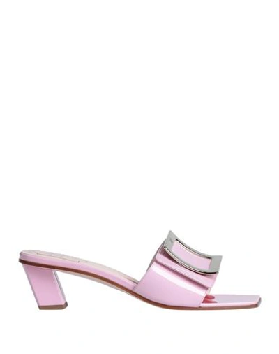 Roger Vivier Woman Sandals Light Pink Size 10 Soft Leather