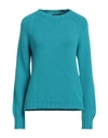 Aragona Woman Sweater Turquoise Size 8 Cashmere In Blue