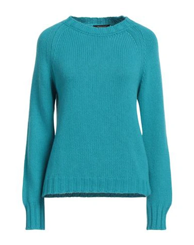 Aragona Woman Sweater Turquoise Size 8 Cashmere In Blue