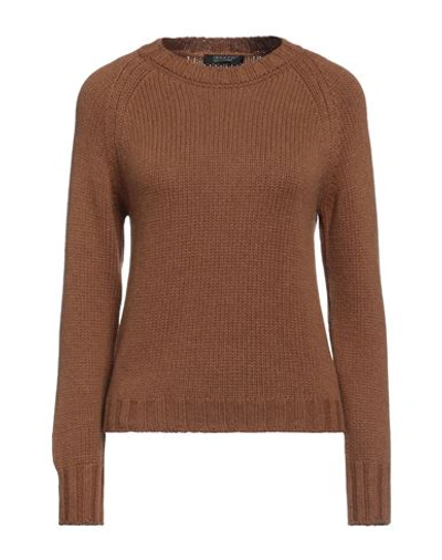 Aragona Woman Sweater Camel Size 6 Cashmere In Beige