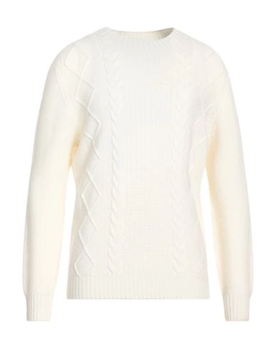 H953 Man Sweater Off White Size 44 Merino Wool