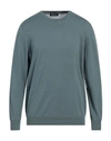 Drumohr Man Sweater Deep Jade Size 40 Cotton, Linen In Green