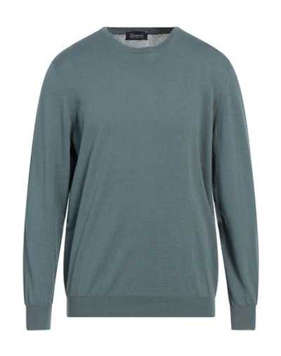 Drumohr Man Sweater Deep Teal Size 40 Cotton, Linen In Green