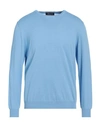 Drumohr Man Sweater Light Blue Size 38 Cotton