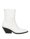 ARMANI EXCHANGE ARMANI EXCHANGE WOMAN ANKLE BOOTS WHITE SIZE 6.5 SOFT LEATHER