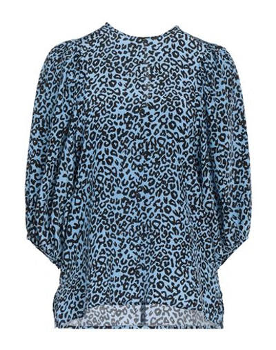 Les Rêveries Woman Top Light Blue Size 4 Silk