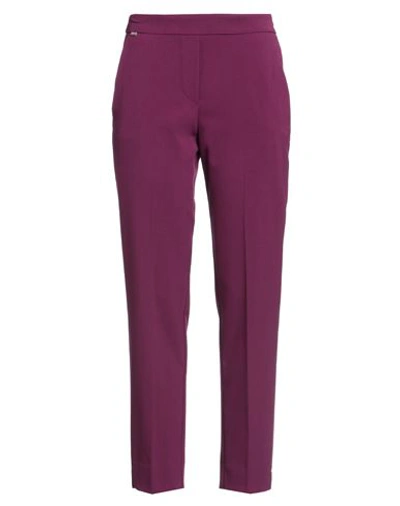 Kaos Woman Pants Mauve Size 12 Polyester, Viscose, Elastane In Purple